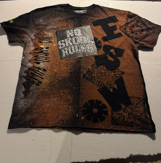 DIRTY SHINE™ Archive #002 — No Skool Rules Stencil Chaos Tee (1 of 1)